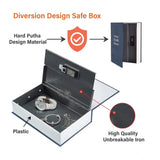 Gray hardcarbon tabletop book safe with number locker, secure storage for confidential documents