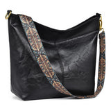 Women's PU Leather Zipper Handbag (Black)