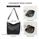 Black PU leather zipper handbag for women, medium size, stylish accessory