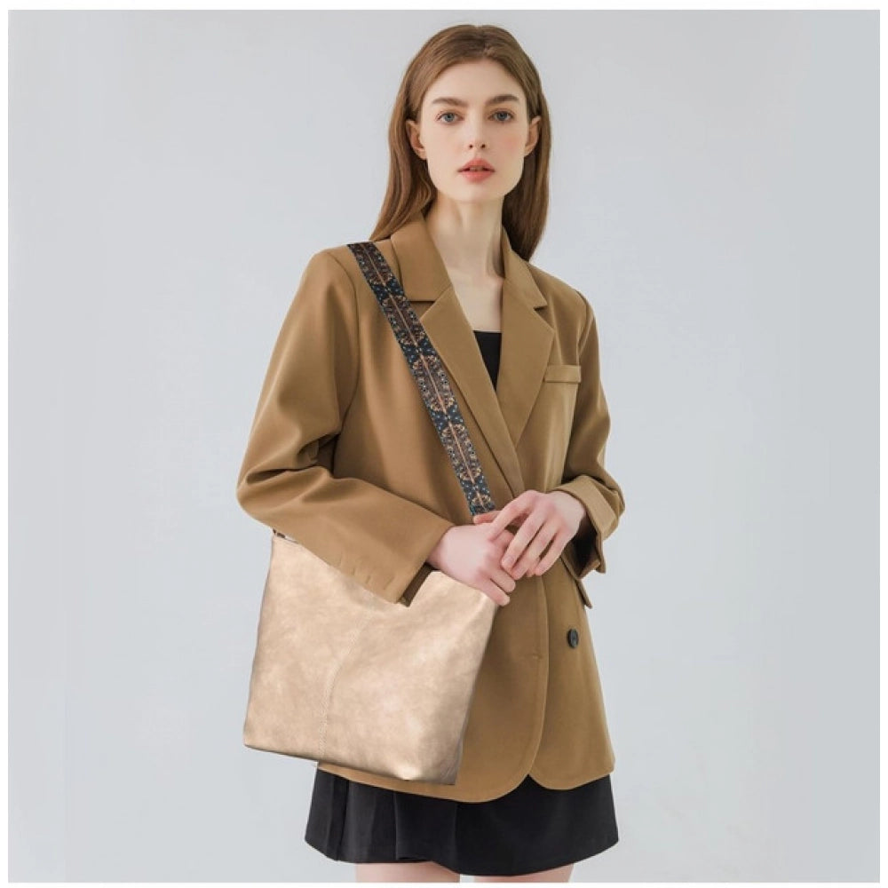 Beige PU leather zipper handbag, medium size women's accessory