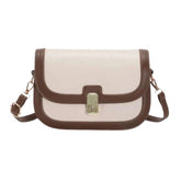 Beige PU leather sling bag with zipper closure - women's medium-sized accessory