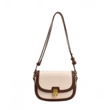 Beige PU leather zipper sling bag, medium size for women's fashion accessory