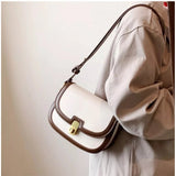 Beige PU leather zipper sling bag, medium size for women's fashion accessories