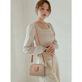 Women's PU Leather Zipper Sling Bag (Khakhi)