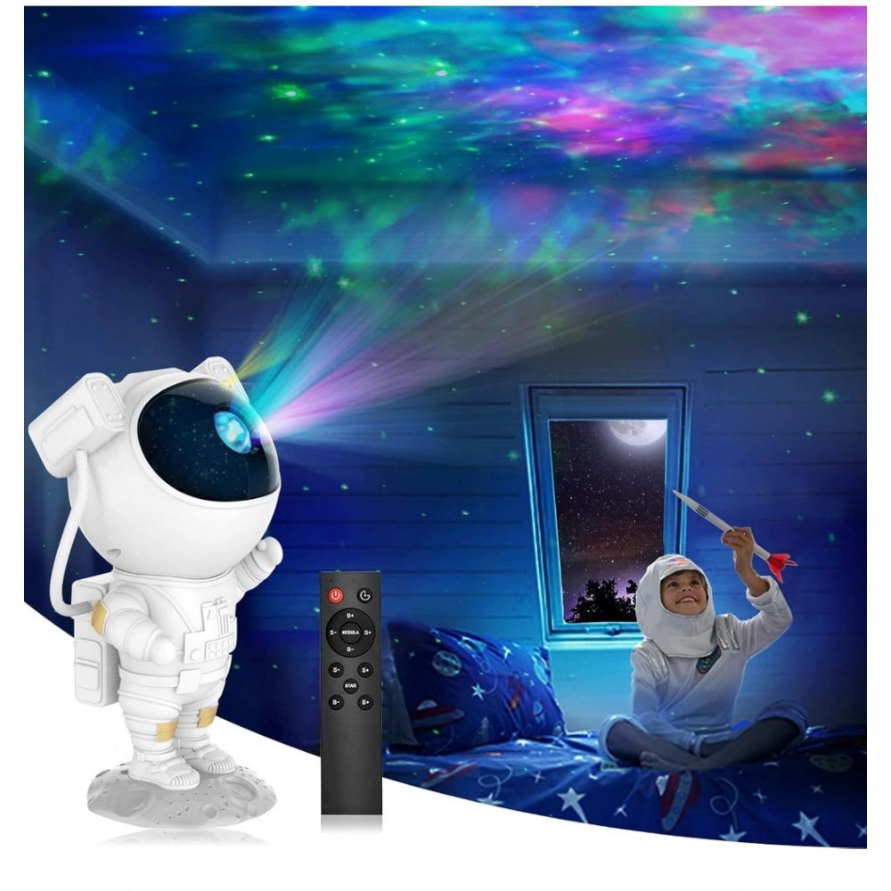 Plastic astronaut night lamp - projects galaxy patterns, ideal for bedrooms & space enthusiasts