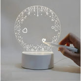 Glass 3D illusion LED lamp, creates captivating visual effects, glass material, creative visualization