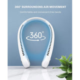 Plastic USB rechargeable wearable neck fan, convenient for outdoor activities, workouts, travel, or home use