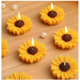 Natural soya wax sunflower candles, floating daisy design for ambient light and long-lasting burn