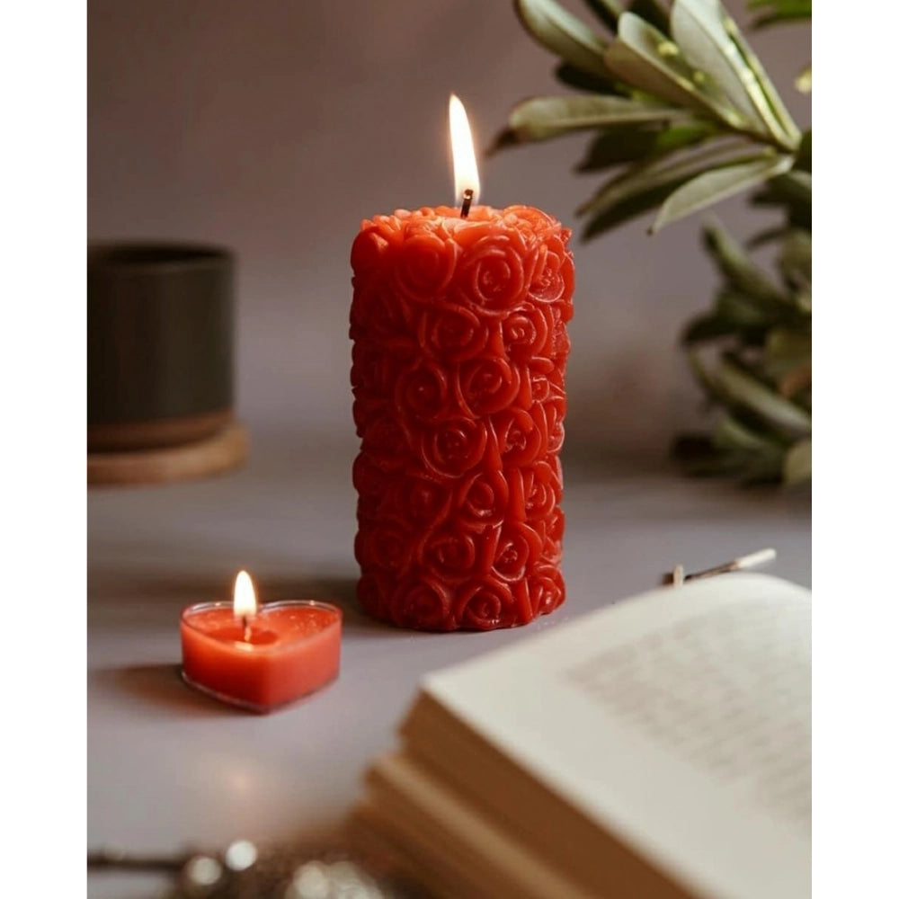 Soya wax small rose scented candle, romantic and warm for candlelight dates
