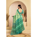 Women's Faux_Linen Printed Ready-to-Wear Saree With Unstitched Blouse 5.5 Mtr (Light_Green)