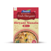 Thannam Fish Biryani Masala Powder (200GM), pack of 2, vegetarian spice blend with coriander, chilly, pepper, fenugreek, mustard, jeera, fennel, cinnamon, clove, cardamom, dry ginger, garlic, curry leaf, turmeric and salt. Store in a cool, dry place