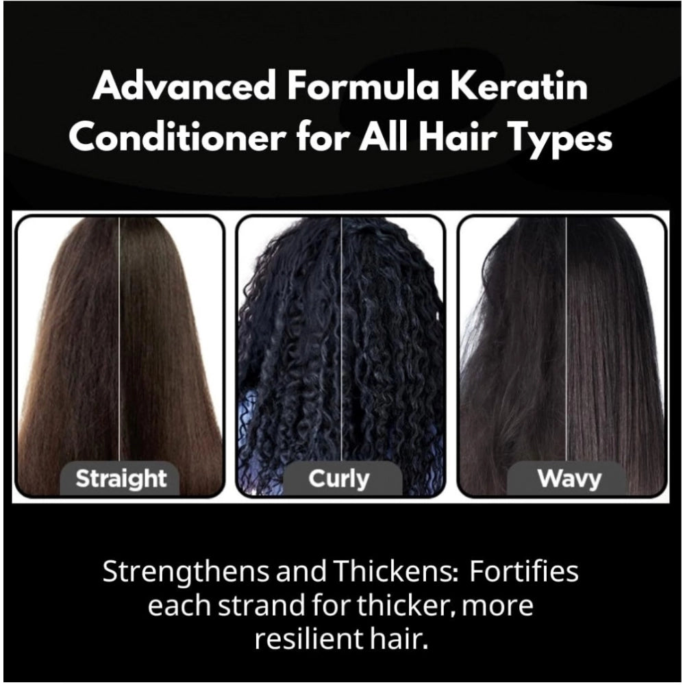 Unisex keratin conditioner (300ml) for all hair types restores softness, shine, and strength