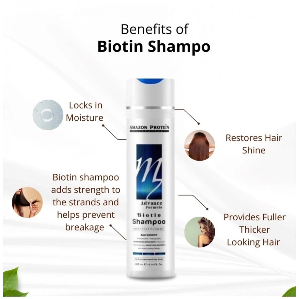 Unisex protein biotin shampoo (300ml), restores softness, shine, and strength to dry hair