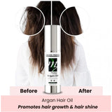 Unisex argan oil (50 ML), protein-enriched hair treatment for all, restores softness, shine, and strength on vanity table