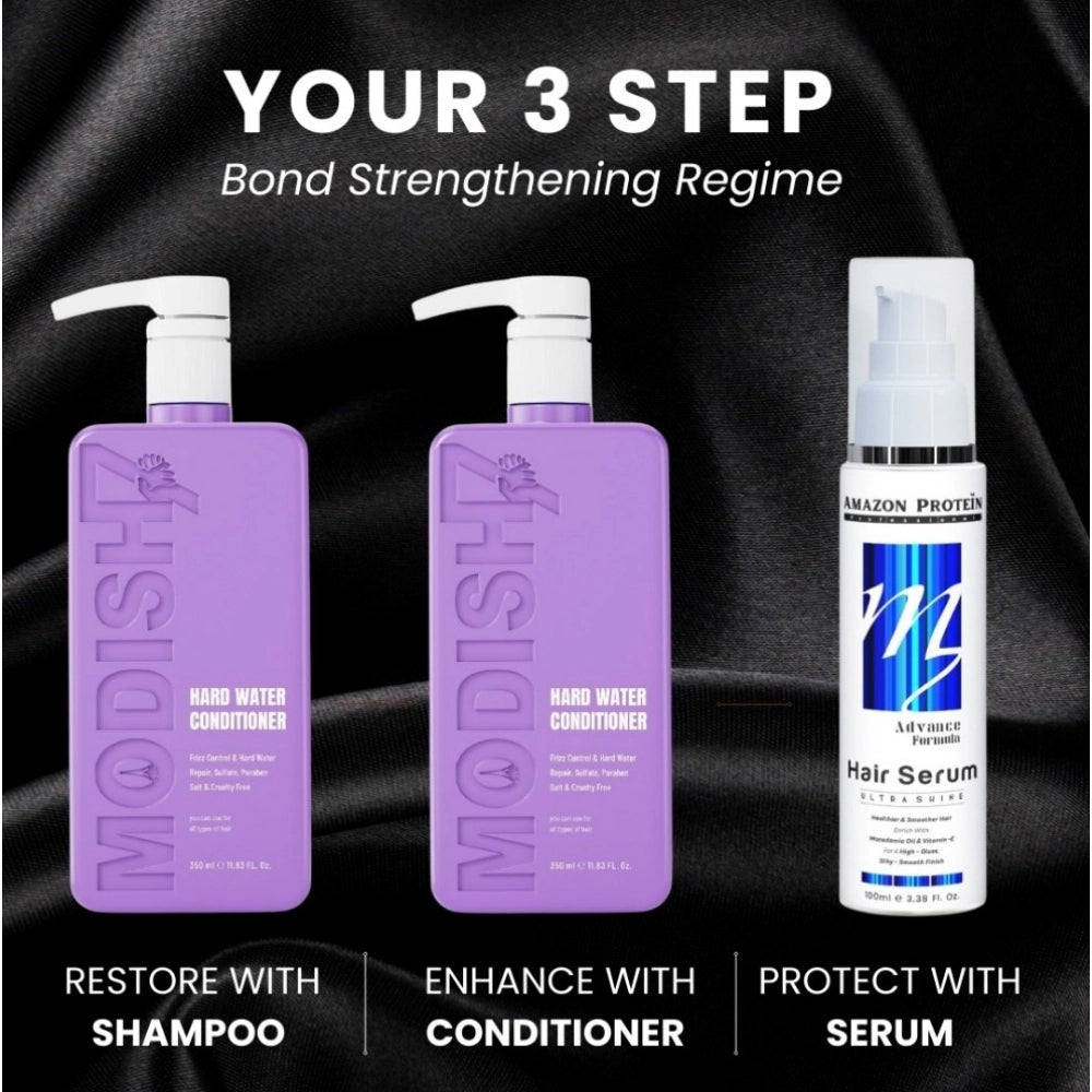 Unisex 350ml protein hard water conditioner for all hair types - restores shine, strength