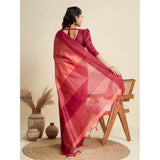 Women's Raw_Silk Woven Saree With Unstitched Blouse 5.5Mtr (Peach)