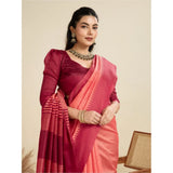 Women's Raw_Silk Woven Saree With Unstitched Blouse 5.5Mtr (Peach)