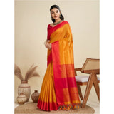 Women's Raw_Silk Woven Saree With Unstitched Blouse 5.5Mtr (Mustard)