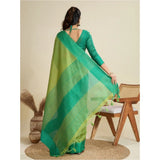 Women's Raw_Silk Woven Saree With Unstitched Blouse 5.5Mtr (Parrot_Green)