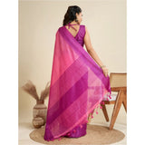 Women's Raw_Silk Woven Saree With Unstitched Blouse 5.5Mtr (Pink)