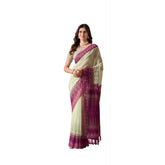 Light Green Georgette Printed Saree with Unstitched Blouse, ideal for traditional Indian wear