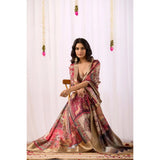 Women's Faux_Silk Printed Saree With Unstitched Blouse 5.5Mtr (Beige)