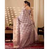 Women's Faux_Silk Printed Saree With Unstitched Blouse 5.5Mtr (Light_Mauve)