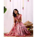 Women's Faux_Banarasi_Silk Printed Saree With Unstitched Blouse 5.5Mtr (Light_Pink)