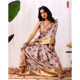 Women's Faux_Silk Printed Saree With Unstitched Blouse 5.5Mtr (Multicolor)