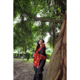 Women's Faux_Tussar_Silk Printed Saree With Unstitched Blouse 5.5Mtr (Black)