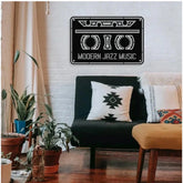 Black wooden wall decor Retro-Groove-Cassette music cassette on wall, ideal for living room, bedroom, or office