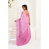 Women's Linen Cotton Printed Ready To Wear Saree With Unstitched Blouse 5.5 Mtr (Light_Pink)