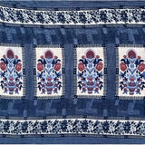 Fleece Floral Printed Double Polar Warm Bedsheet with 2 Pillow Cover (Blue)