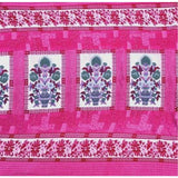 Fleece Floral Printed Double Polar Warm Bedsheet with 2 Pillow Cover (Pink)