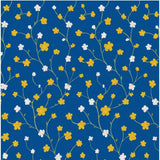 Blue microfiber floral printed double bedsheet set with 2 pillow covers, 120 thread count