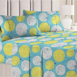 Microfiber Floral Printed Double Bedsheet with 2 Pillow Covers (Green)