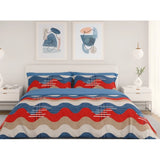 Multicolor microfiber floral printed double bedsheet & 2 pillow covers, stylish home decor for bedroom