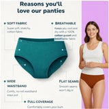 Multicolor cotton hipster panties (pack of 3), solid style for women's underwear