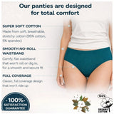 Multicolor cotton solid hipster panties for women - pack of 6 with mid rise