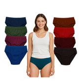 Multicolor cotton solid hipster panties for women, pack of 9, high-quality clothing on display