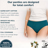Multicolor cotton solid hipster panties pack of 9 for women, mid-rise style