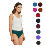 Multicolor cotton solid hipster panties (pack of 12), women's underwear for various outfits with mid-rise fit