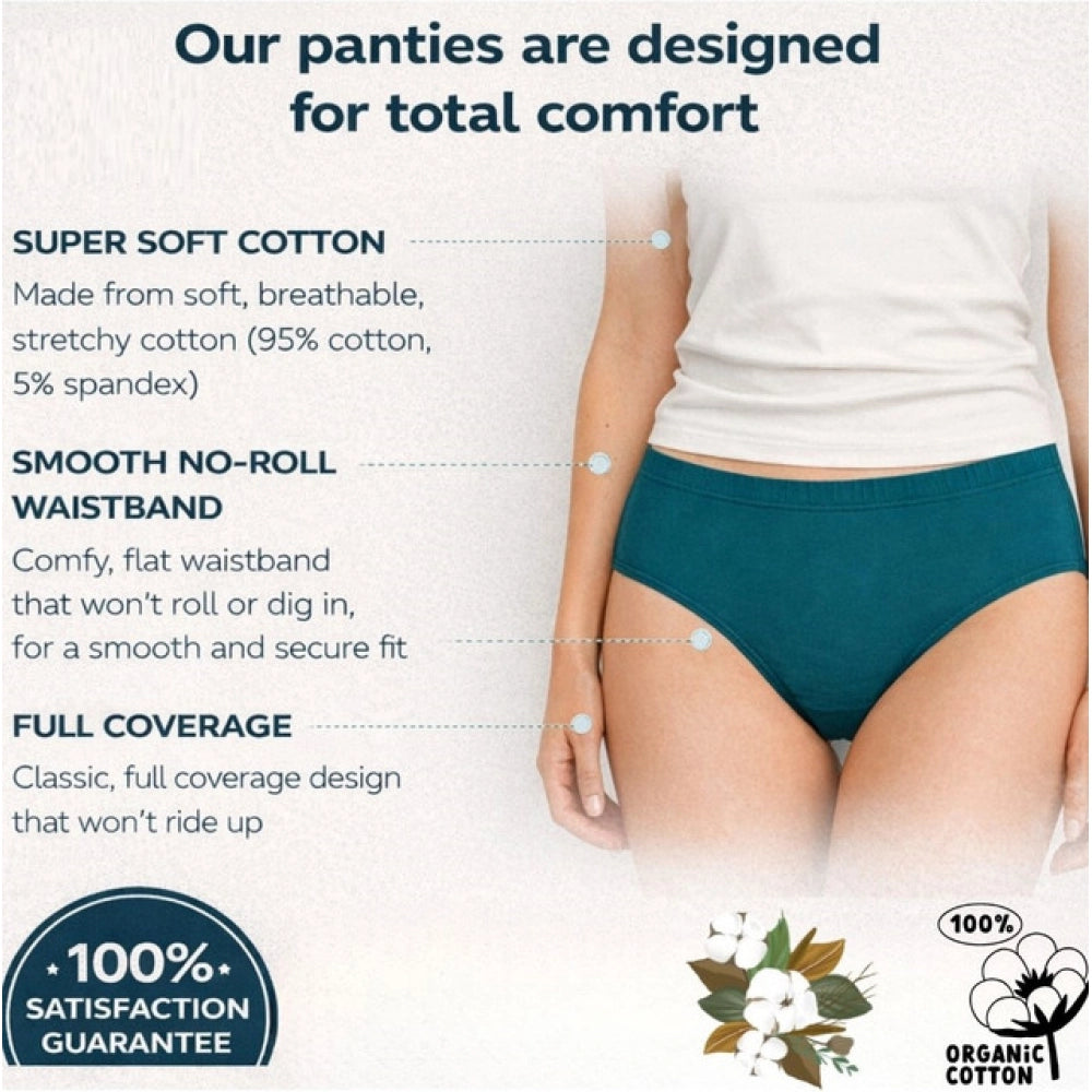 Multi-colored cotton hipster panties (pack of 12), solid style for women's underwear collection