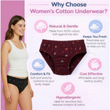 Multicolor cotton printed hipster panties for women - pack of 3, mid-rise style