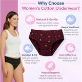Multicolor cotton printed hipster panties for women - pack of 6, mid-rise style