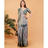 Women's Polyester Printed Saree With Unstitched Blouse 5.5 Mtr (Multicolor)