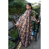 Women's Polyester Printed Saree With Unstitched Blouse 5.5 Mtr (Purple)