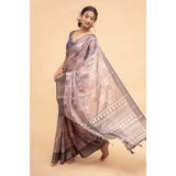 Women's Polyester Printed Saree With Unstitched Blouse 5.5 Mtr (Multicolor)