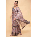 Women's Polyester Printed Saree With Unstitched Blouse 5.5 Mtr (Multicolor)