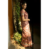 Women's Polyester Printed Saree With Unstitched Blouse 5.5 Mtr (Maroon)